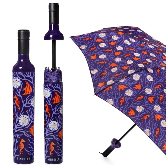 Great Gift! Vinrella Umbrella In a Bottle Pink Pineapple Beachy Design - Picture 7 of 10